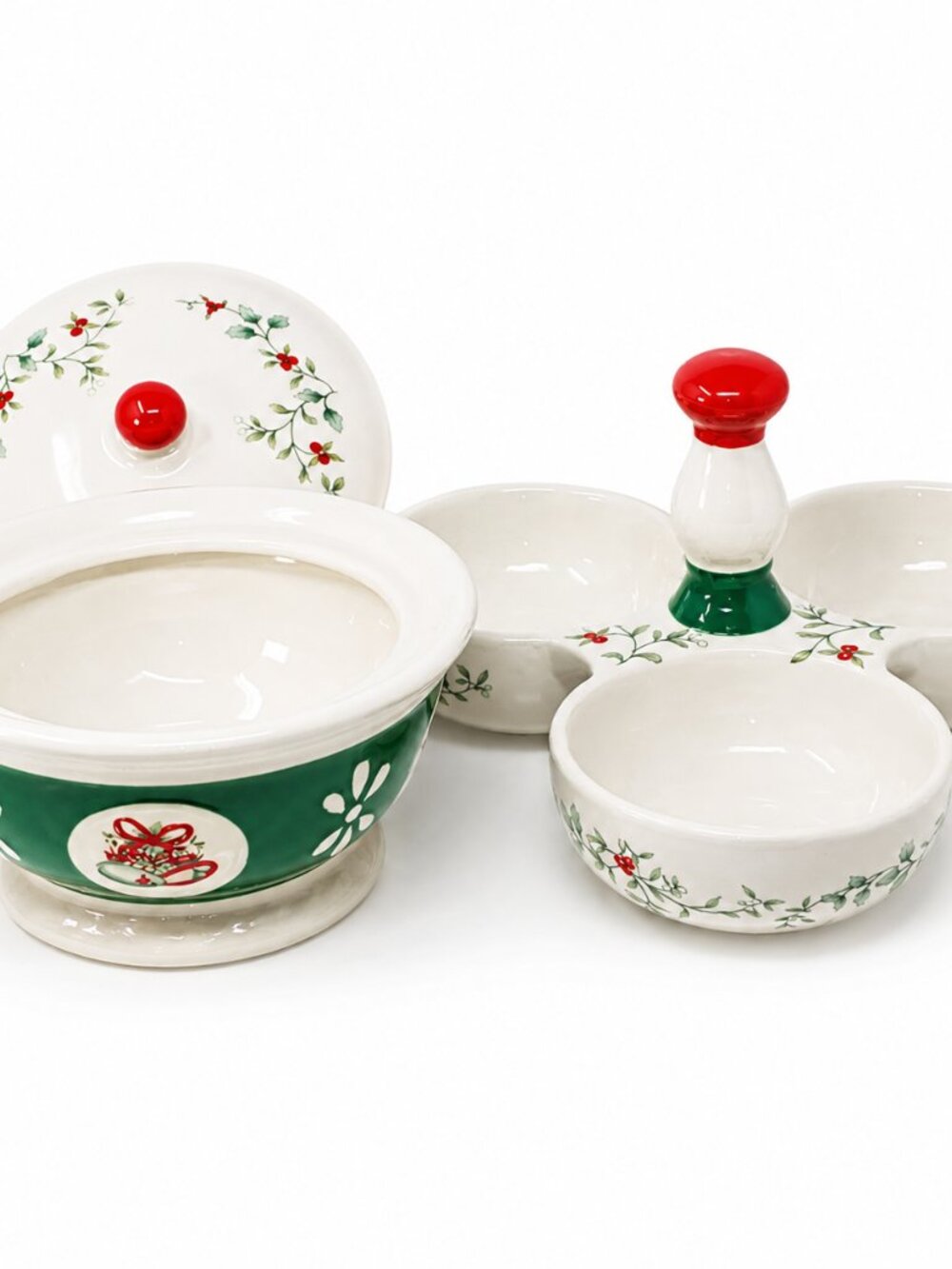 Pfaltzgraff Green and White Ceramic Cookware Tureen